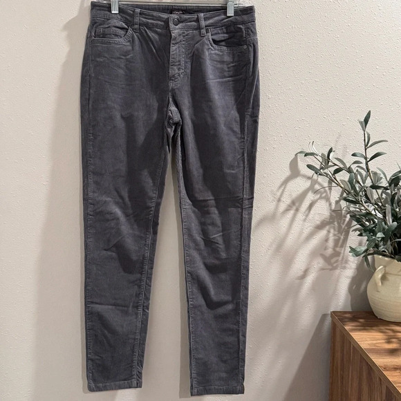 J. McLaughlin Watson Velvet Jeans Gray Size 4 Ankle Corduroy Office Casual Work - Picture 1 of 6